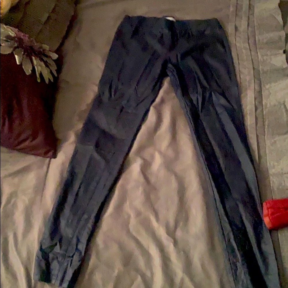 Dark navy pleather leggings
